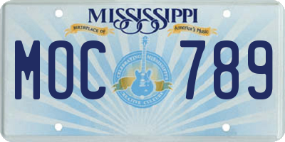 MS license plate MOC789