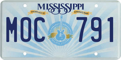 MS license plate MOC791