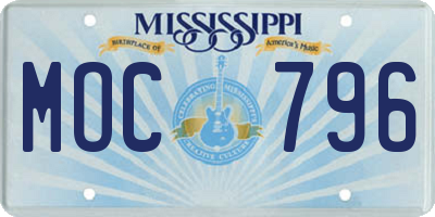 MS license plate MOC796
