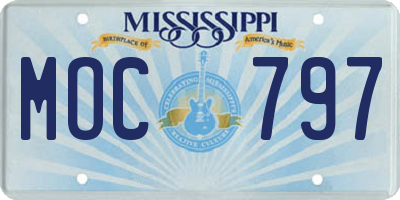 MS license plate MOC797