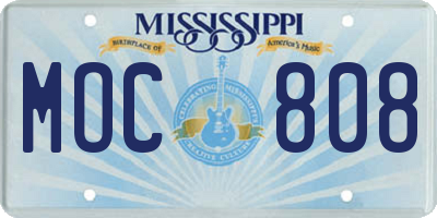 MS license plate MOC808