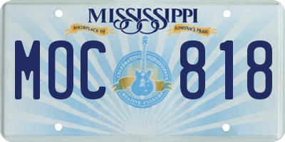 MS license plate MOC818