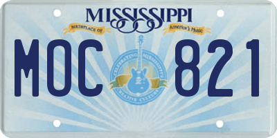 MS license plate MOC821