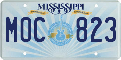 MS license plate MOC823