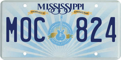 MS license plate MOC824