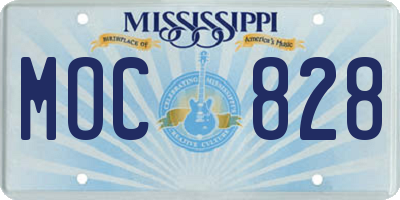 MS license plate MOC828
