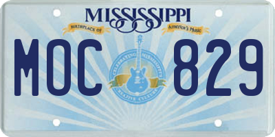 MS license plate MOC829