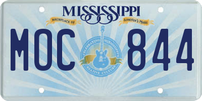 MS license plate MOC844