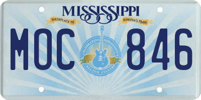 MS license plate MOC846