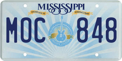 MS license plate MOC848