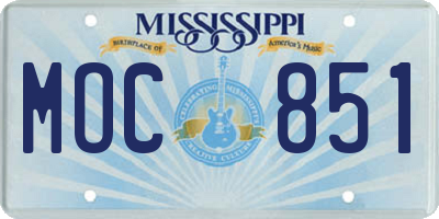 MS license plate MOC851
