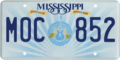 MS license plate MOC852