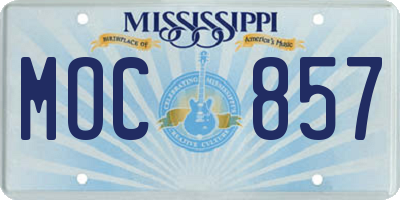 MS license plate MOC857
