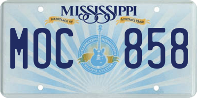 MS license plate MOC858