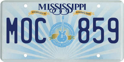 MS license plate MOC859