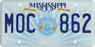 MS license plate MOC862