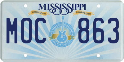 MS license plate MOC863