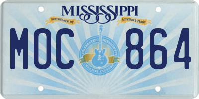 MS license plate MOC864