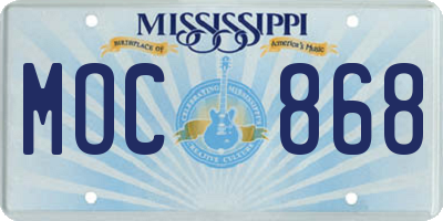 MS license plate MOC868