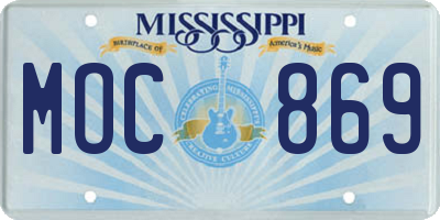MS license plate MOC869