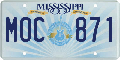 MS license plate MOC871