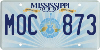 MS license plate MOC873