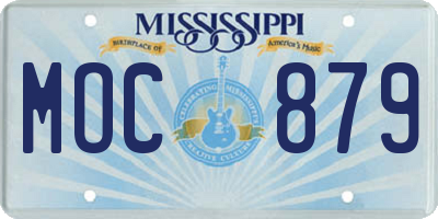 MS license plate MOC879