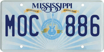 MS license plate MOC886