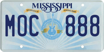 MS license plate MOC888