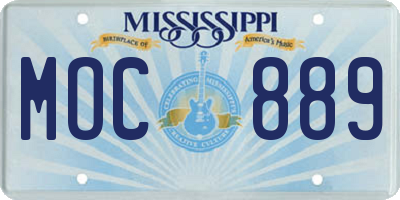 MS license plate MOC889