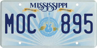 MS license plate MOC895