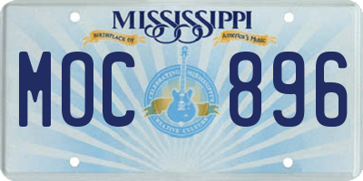 MS license plate MOC896