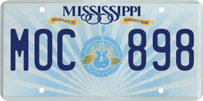 MS license plate MOC898