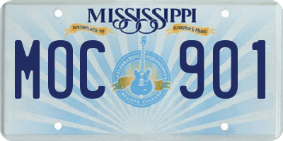 MS license plate MOC901