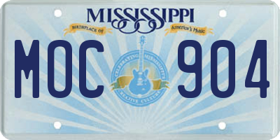 MS license plate MOC904