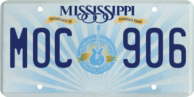 MS license plate MOC906