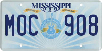 MS license plate MOC908