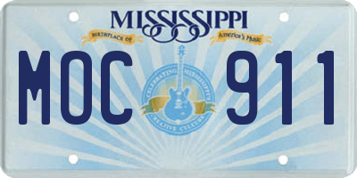 MS license plate MOC911