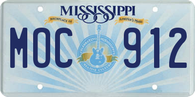 MS license plate MOC912