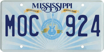 MS license plate MOC924