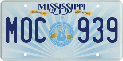 MS license plate MOC939