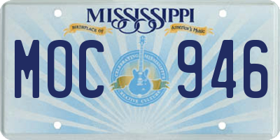MS license plate MOC946
