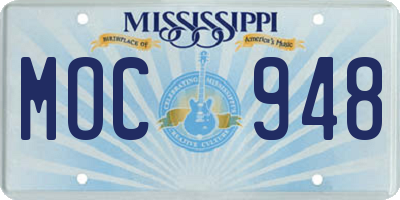 MS license plate MOC948