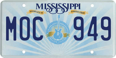 MS license plate MOC949
