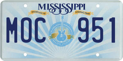 MS license plate MOC951