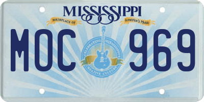 MS license plate MOC969