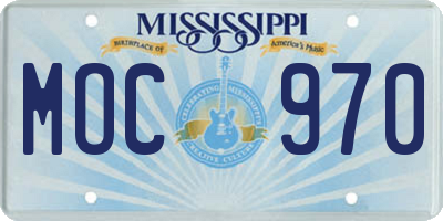MS license plate MOC970
