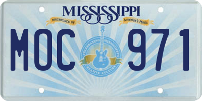 MS license plate MOC971