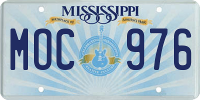 MS license plate MOC976