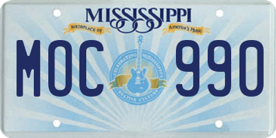 MS license plate MOC990